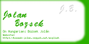 jolan bozsek business card